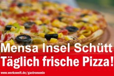 Pizza in der Mensa Insel Schütt